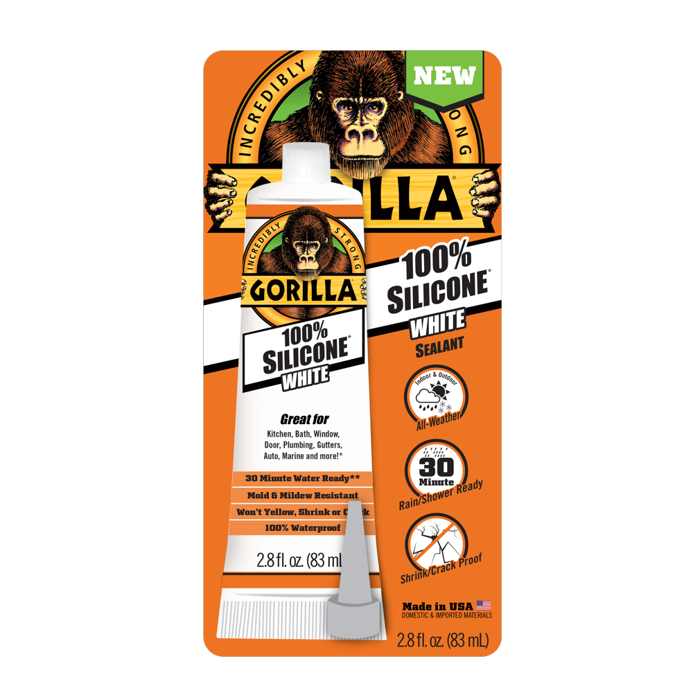 Gorilla Silicone Sealant, 2.8oz. White