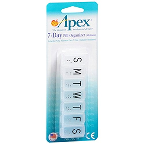 Medium 7 Day Pill Organizer Monitor By Apex Healthcare Products