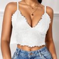 thumbnail image 2 of Women’s Sexy Lace Camisole Adjustable Spaghetti Strap V Neck Bralette Cropped Tank Top for Daily Wear, 2 of 2