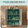 thumbnail image 2 of SOLAURA Bathroom Storage Cabinet, Wooden Floor Cabinet with Magnetic Double Doors & Adjustable Shelves, Freestanding Cupboard for Bathroom, Laundry Room, Entryway & Small Apartments, Gray, 2 of 8