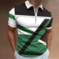 thumbnail image 1 of DPTALR Hommes Casual Imprimé Manches Courtes Tour vers le Bas Col Fermeture Éclair T-Shirt Blouse Tops, 1 of 5