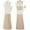 Beige, variant on Long Gardening Gloves for Men & Women, Cowhide Leather Rose Pruning Gloves- Breathable & Durable Gauntlet Glove (Small, Brown)