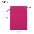 thumbnail image 2 of Unique Bargains 14x10cm Microfiber Pouch, 5Pcs Soft Storage Drawstring Gift Bag, Rose Red, 2 of 5