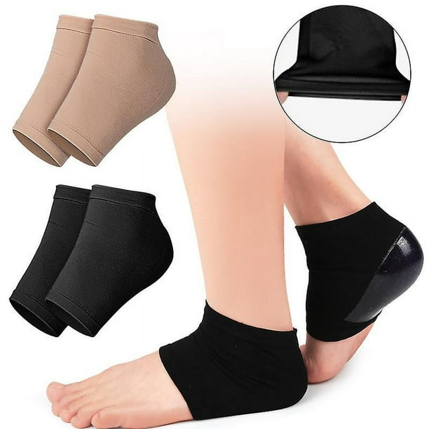 Calcetines para fascitis plantar, talón, tela elástica antigrietas, para tendinitis de Aquiles, espolones, pies agrietados, alivio del dolor, almohadillas para el talón