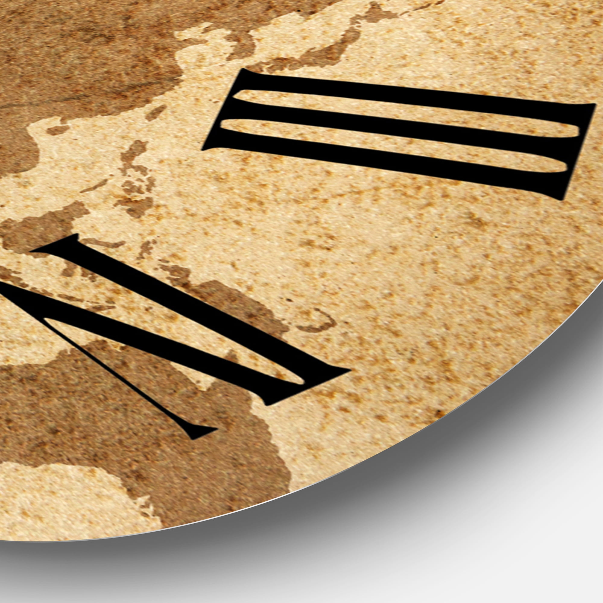 Designart 'Ancient Map Of The World V' Vintage Wall Clock