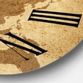 thumbnail image 3 of Designart 'Ancient Map Of The World V' Vintage Wall Clock, 3 of 5