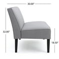 thumbnail image 3 of GDF Studio Gravina Contemporary Fabric Loveseat, Light Gray and Matte Black, 3 of 6
