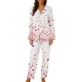 thumbnail image 6 of Censtreet Women Pajama Sets Two-Piece Nightwear Short Sleeve Sleepwear Button Down Pj Lounge Sets with Long Pants, 6 of 6