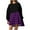 Purple, variant on Diufon Womens Fall A-Line Dresses Round Neck Long Sleeve Dress Plaid Printed Mini Dress