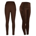 thumbnail image 7 of Dwellite Girls Athletic Leggings Ankle Length High Waisted Yoga Pants with Pockets for Kids Teen 5-13Y Brown 140, 7 of 7