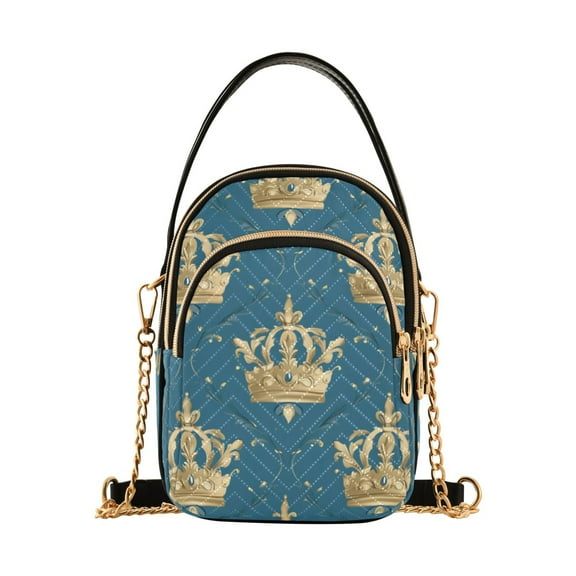 joogoo Women Crown on Bohemia Chain Crossbody Bags Shoulder Handbag Phone Purse