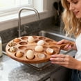 thumbnail image 5 of Wood Deviled Egg Platter With Handle, Round Deviled Egg Holder Tray For Deviled Eggs, Charcuterie Board Easter Deviled Egg Carrier For Kitchen Party Serving, 5 of 6