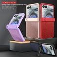 thumbnail image 2 of Compatible with Motorola Razr 60/Razr 2025/2024 Phone Case,With Hingle Kickstand,Built-in Screen Protector,Bling Glitter Disign,Shockproof Anti-slip Rugged Ultra Slim Phone Case,Black, 2 of 14