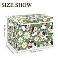 thumbnail image 3 of Large Lidded Foldable Storage Baskets Cubes Boxes Lids Bin for Home Bedroom Office Cute Cow and Daisy Flower, 3 of 7