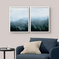 thumbnail image 2 of PixonSign Framed Wall Art Collage Print Gallery Set Mist Covered Forest During Day Nature Wilderness Photography Realism Landscape Dramatic Duotone for Living Room, Bedroom, Office - 12"x16"x2 WHITE, 2 of 6