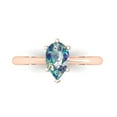 thumbnail image 2 of 1.0ct pear cut blue moissanite 14k rose gold Bridal Wedding Engagement Promise Anniversary Ring for Women size 9.5, 2 of 7