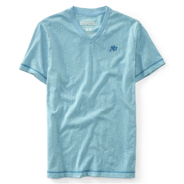 Playera adornada Aeropostale A87 Cuello en V Hombre Azul XX-Large