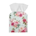 thumbnail image 2 of POLERO Tissue Box Cover PU Leather Pink Rose Flower, Waterproof Square Car Tissue Holder Storage for Bathroom Vanity, Countertops, Dressers, Night Stand, Parlors and Offices, 2 of 7