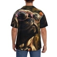thumbnail image 6 of Picia Pug Wearing Sunglasses Flowers Men's Linen Shirts Short Sleeve Cuban Beach Shirts Casual Shirts Button Down Shirt for Men Beach Summer Wedding Shirt-XX-Large, 6 of 7