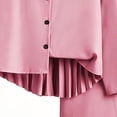 thumbnail image 5 of LEKWK Girls Formal 2 Piece Outfit Lapel Long Sleeve Button Down Pleated Top and Elastic Waist Straight Leg Pants Casual Matching Suit For Stage Performance, 5 of 6