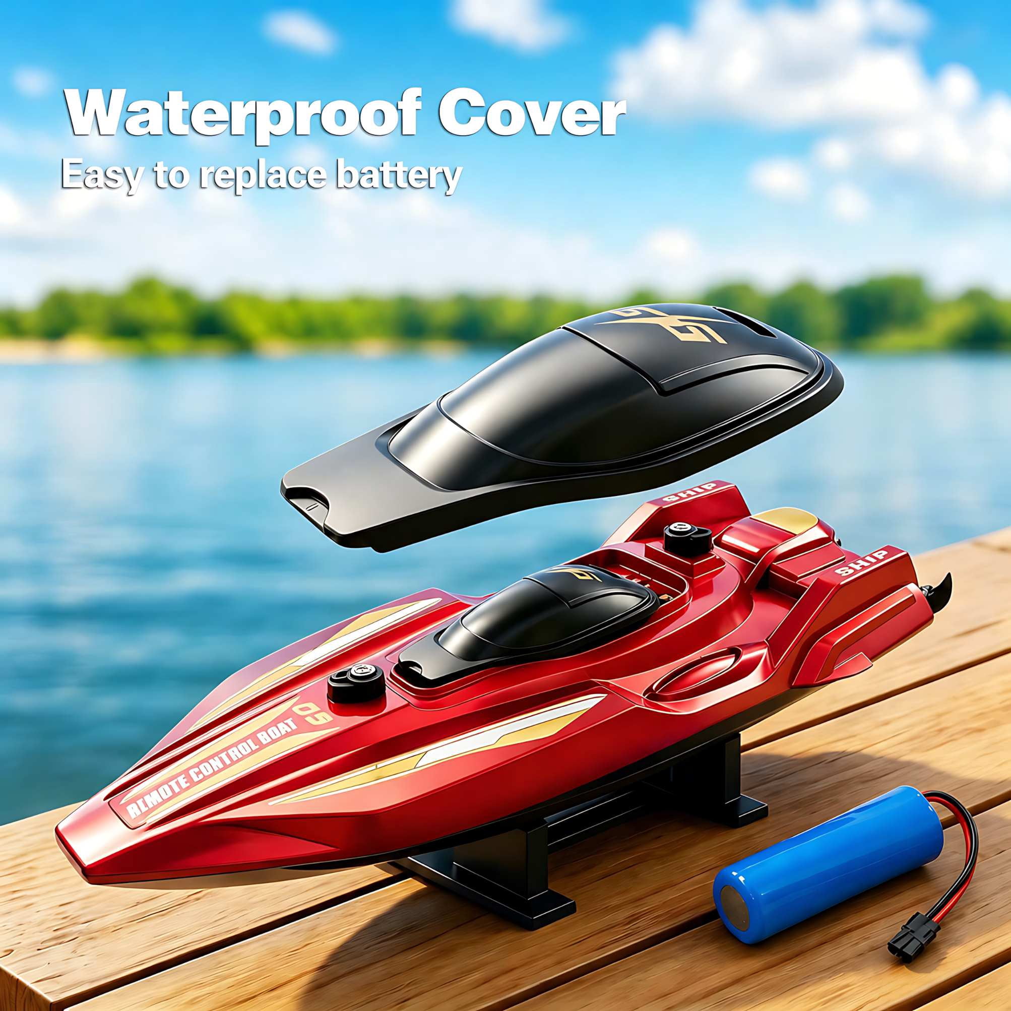 2.4GHz High-Speed Remote Control Racing Watercraft for Pools & Lakes | Dual Motor Waterproof RC Boat for Boys & Girls Ages 8-12