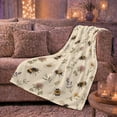 thumbnail image 6 of Bumblebee Wildflower Botanical Scene, Cozy Friendship Quote Scene, Warm Flannel Blanket for Living Room and Reading Nook, Art Lovers Friendship Gift, Artistic Home Decor, 6 of 9