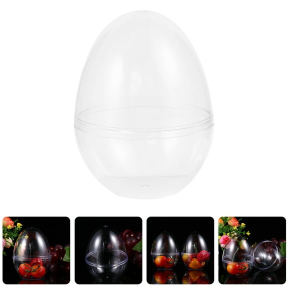 HEMOTON  12 Pcs Fillable Transparent Flat Bottom Egg Easter Party Favors