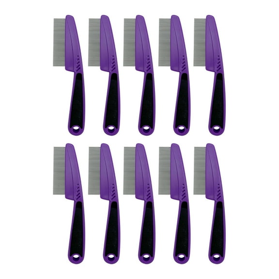 Flea Comb for Dogs Cats and Small Animals Stainless Steel Teeth Lice Removal Tool Gentle Grooming Coat Care 10PCS