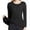 C-Black197, variant on DHFJKG Women Thermal Shirt Fuzzy Lining Slim Fit Solid Color Long Sleeve Round Neck Athletic Base Layer Long John Top Comfort Jumper Tops