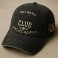 thumbnail image 2 of WKSCLPAI Old Funny c_kers Club-Vintage Baseball Cap 100% B-itter Lifetime Member Commemorative Cap, Adjustable Distressed Funny Hat, Gift for Retired Friends, 2 of 7