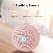 Dreamegg White Noise Sound Machine Portable for Baby Adult Sleep 21 Soothing Sound Therapy for Home Travel, Pink