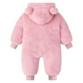 thumbnail image 3 of Baby Snowsuit Baby Snowsuit Hooded Winter Clothes Coat Jumpsuit Toddler Outfit Baby Girl Winter Clothes Pink 12 Months-18 Months, 3 of 6