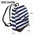 thumbnail image 2 of Ratiio Navy Blue And White Stripes Pattern Womens Backpack Purse Leather Backpack Purse for Women Travel Fashion Backpack Designer Ladies Shoulder Bags, 2 of 4