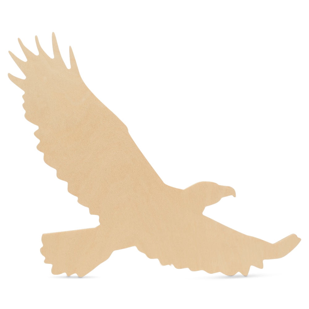 Unfinished Wooden Eagle Cutout, 18", Pack of 25 Wooden Shapes for