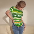 thumbnail image 3 of Picia St. Patrick's day in green colors Print Womens One Piece Swimsuits Modest Tummy Control Bathing Suits Lace Up Slimming Swim Suit-Medium, 3 of 7