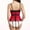 Red, variant on ICHUANYI Women's Lace Up Boned Overbust Corset Bustier Bodyshaper Top2024