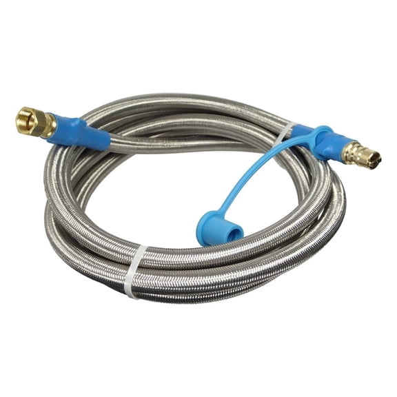 3/8" ID Stainless Steel Overbraid Quick Disconnect Gas Connector (8 Feet)