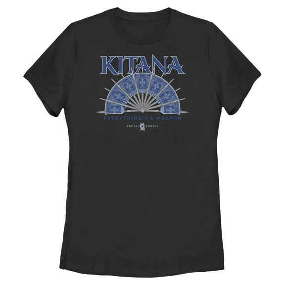 Womens Mortal Kombat II Kitana Steel Fan Everything Catchphrase T Shirt