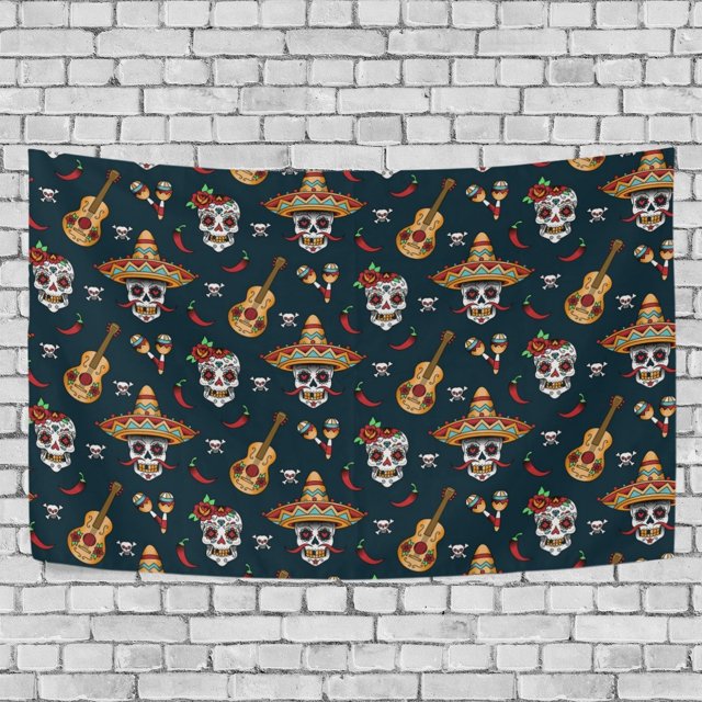 Tapiz de Calavera de Halloween ABPHQTO Decoración colgante 100x150 cm