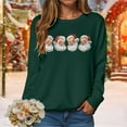 thumbnail image 5 of larppty Womens Christmas Santa Sweatshirt Retro Santa Claus Pullover Oversized Top Crewneck Long Sleeve Xmas Vacation Sweaters (Dark Green, S), 5 of 6