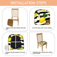 thumbnail image 4 of Lemons and Daisies Seat Covers for Dining Room Chairs Set Of 4,Stretch Printed Washable Chair Seat Cover with Elastic Ties and Button,Removable Waterproof Couch Cushion Covers, 4 of 6