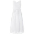 thumbnail image 2 of Manyakai Girls' Chiffon Dress Beaded Wedding Junior Bridesmaid Dance Party Prom White 6, 2 of 5