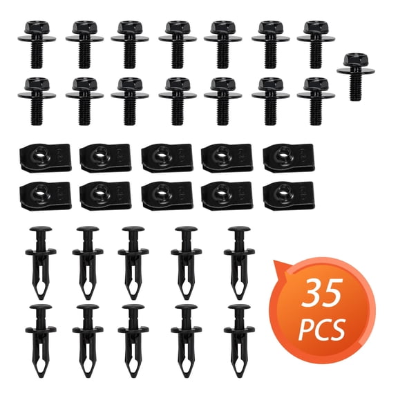 Guriches 35 PCS M6 Bolts U‑nut Clips Fastener Kit For Ford, Engine Under Cover Splash Shield Hardware
