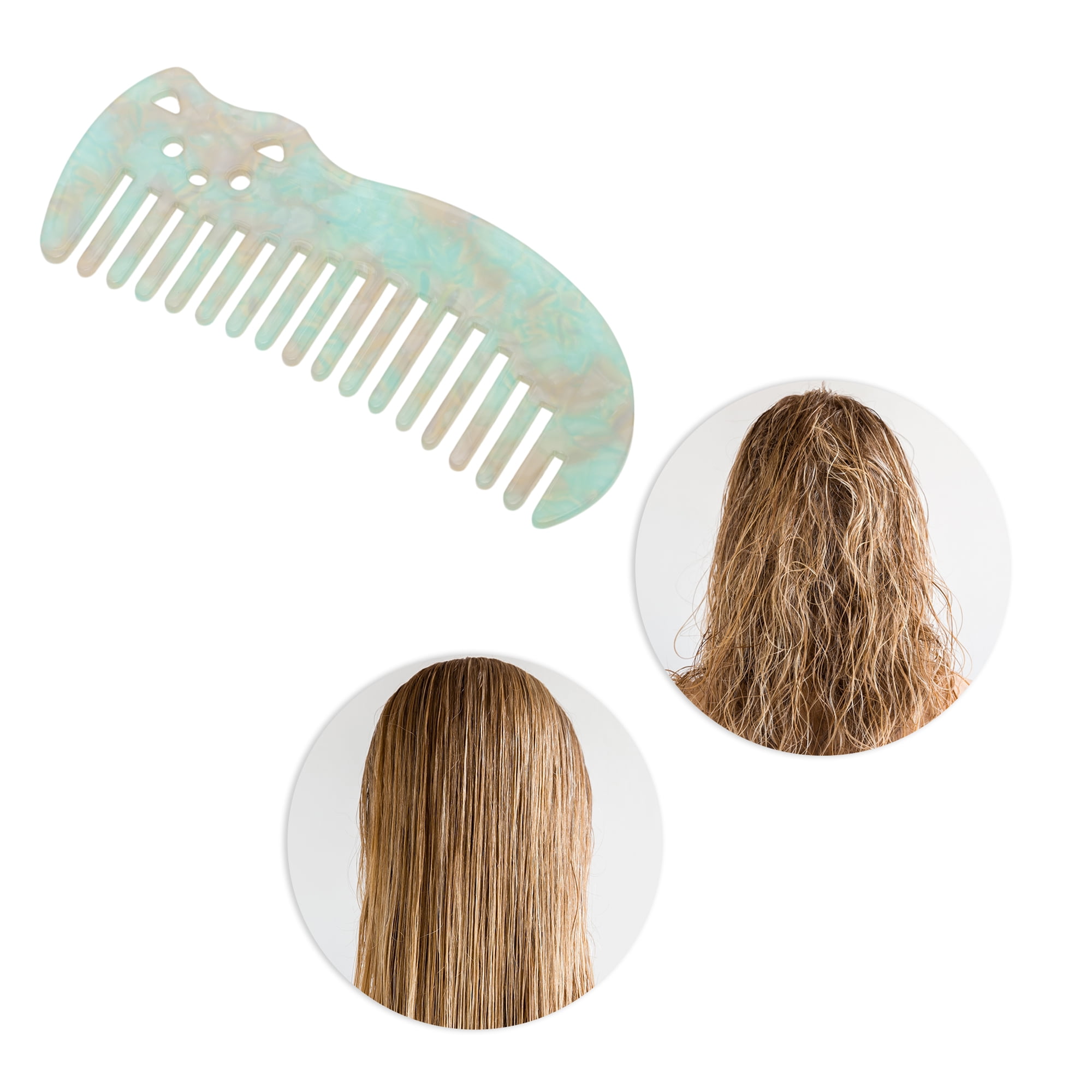 Unique Bargains 1 Pc Cute Cat Marble Hair Comb suitable for All Hair Types Styles Cyan