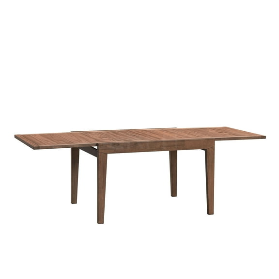 JERFIT Modern Walnut Dining Table with Extension Leaf for 6-8, Expandable Synthetic Wood Table for Kitchen, Dining Room