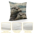 thumbnail image 4 of SHANXI  Throw Pillow Cover Case Animal Sea Otters Playing Water Swim 12x12in, 4 of 5