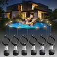 thumbnail image 1 of HLONK 6PC Solar Lights Outdoor Solar LED Pool Lights  Suitable For Ground Pool Fence Decoration  LED Waterproof Pool Accessories Night Light Black, 1 of 7