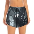 thumbnail image 2 of Susaid Forest Black Ghost Warrior Print Women's High Waisted Running Shorts Quick Dry Athletic Gym Track Workout Shorts Zip Pocket-Small, 2 of 7