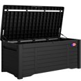 thumbnail image 6 of Dextrus 120 Gallon Large Lockable Deck Box,Outdoor Resin Louvered Storage box with Stickers,for Patio, Waterproof, Lockable,Black, 6 of 6