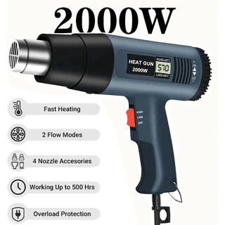 Hot Air Gun,Heat Gun 2000W Variable Temperature Adjustable with 4